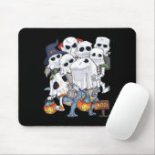 Halloween Skeleton Zombie Riding T Rex Funny Pumpk Mousepad (Mit Mouse)