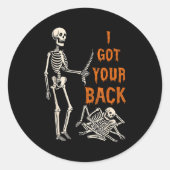 Halloween Skeletons Ive Got Your Back Costume Men Runder Aufkleber (Vorderseite)