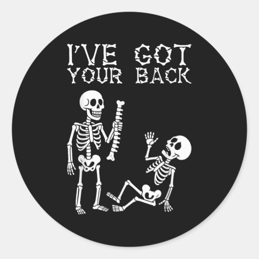 Halloween Skeletons Ive Got Your Back Costume Men  Runder Aufkleber (Vorderseite)