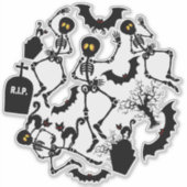 Halloween Skeletons Macabre Dance Aufkleber (Vorderseite)