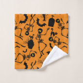 Halloween Skeletons Macabre Dance Badhandtuch Set (Waschlappen)