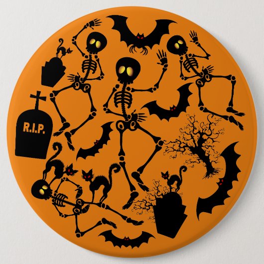 Halloween Skeletons Macabre Dance Button (Vorderseite)