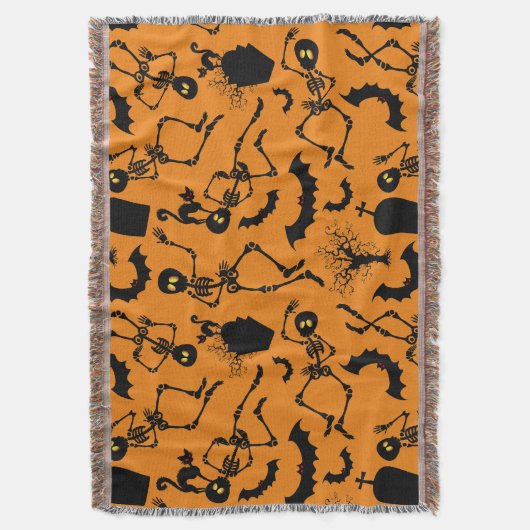 Halloween Skeletons Macabre Dance Decke (Vorderseite Vertikal)