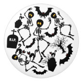 Halloween Skeletons Macabre Dance Keramikknauf (Vorderseite)