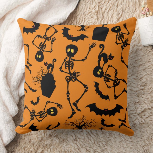 Halloween Skeletons Macabre Dance Kissen (Decke)