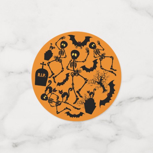 Halloween Skeletons Macabre Dance Konfetti (Klein Vorderseite)