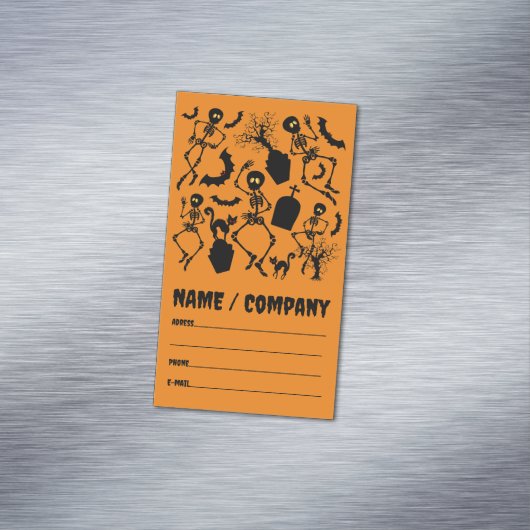 Halloween Skeletons Macabre Dance Magnetische Visitenkarte (Beispiel)