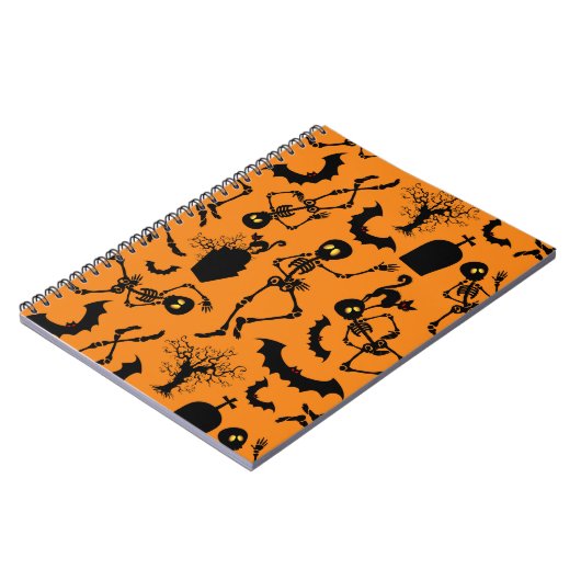 Halloween Skeletons Macabre Dance Notizblock (Linke Seite)