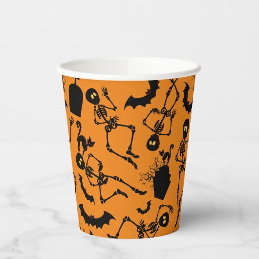 Halloween Skeletons Macabre Dance Pappbecher (Links)