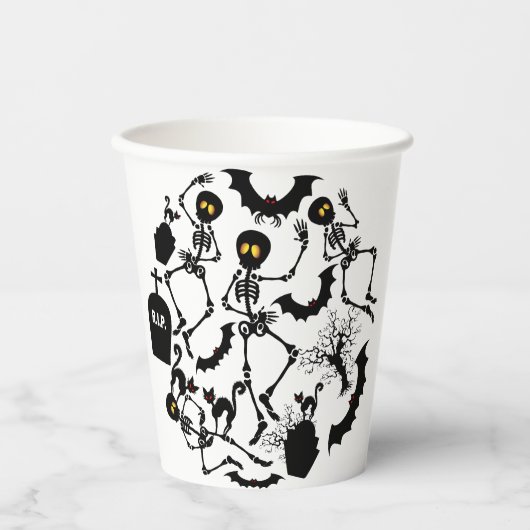 Halloween Skeletons Macabre Dance Pappbecher (Vorderseite)