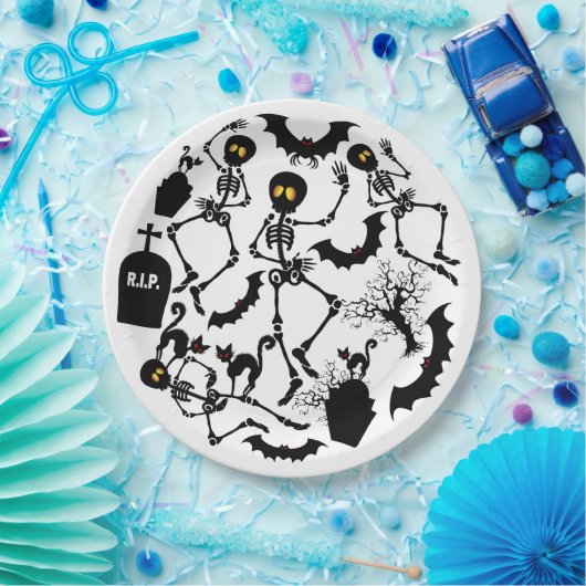 Halloween Skeletons Macabre Dance Pappteller (Party)