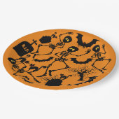 Halloween Skeletons Macabre Dance Pappteller (Schrägansicht)