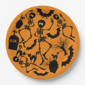 Halloween Skeletons Macabre Dance Pappteller (Vorderseite)