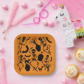 Halloween Skeletons Macabre Dance Pappteller (Party)