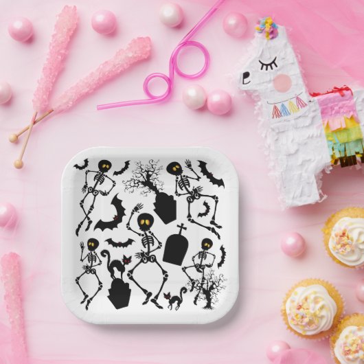 Halloween Skeletons Macabre Dance Pappteller (Party)