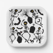 Halloween Skeletons Macabre Dance Pappteller (Vorderseite)