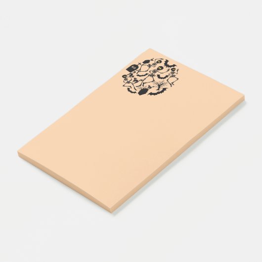 Halloween Skeletons Macabre Dance Post-it Klebezettel (angewinkelt)