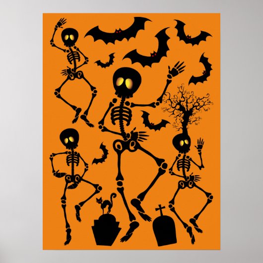 Halloween Skeletons Macabre Dance Poster (Vorne)