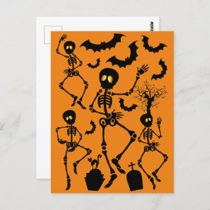 Halloween Skeletons Macabre Dance Postkarte
