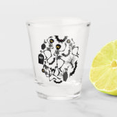Halloween Skeletons Macabre Dance Schnapsglas (Vorderseite)