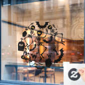 Halloween Skeletons Macabre Dance Window Fensteraufkleber (Café-Fenster)