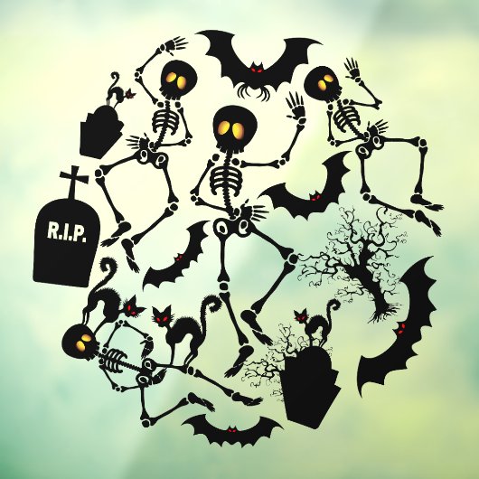 Halloween Skeletons Macabre Dance Window Fensteraufkleber (Blatt 3)