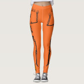 Halloween Skeletons Orange Kürbislaterne Party Leggings (Vorderseite)