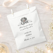 Halloween Skeletons Rotes Herz LIEBE Hochzeitsname Geschenktütchen (Ausgeschnitten)