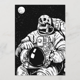 Halloween-Skelett-Astronaut Einladung