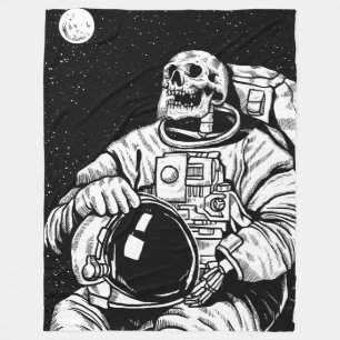 Halloween-Skelett-Astronaut Fleecedecke