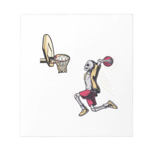 Halloween-Skelett-Basketballspieler-Kostüm Totenko Notizblock