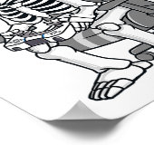 Halloween Skelett Beängstigend Gamer Boys Kids Poster (Ecke)