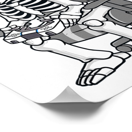 Halloween Skelett Beängstigend Gamer Boys Kids Poster (Ecke)