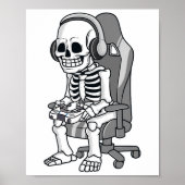 Halloween Skelett Beängstigend Gamer Boys Kids Poster (Vorne)