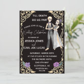 Halloween Skelett bis zum Tod tun uns Teil Hochzei Einladung (Stehend Vorderseite)