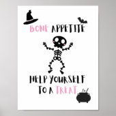 Halloween Skelett Bone Vorspeise Porzellangeschirr Poster (Vorne)