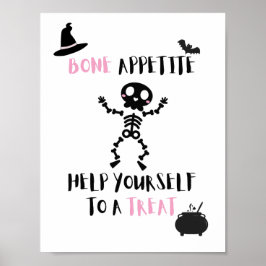 Halloween Skelett Bone Vorspeise Porzellangeschirr Poster