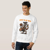 Halloween Skelett Dino Sweatshirt (Vorne ganz)