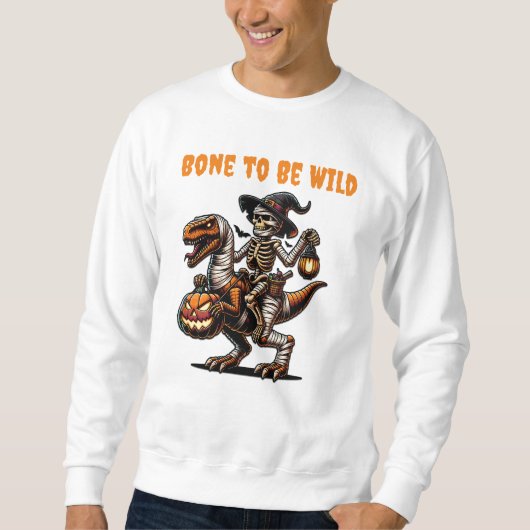 Halloween Skelett Dino Sweatshirt (Vorderseite)