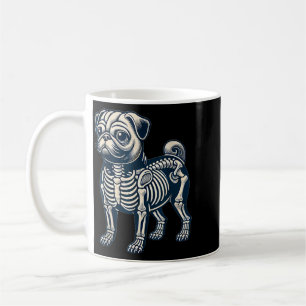 Halloween-Skelett eines Mopses Kaffeetasse