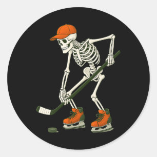 Halloween-Skelett-Eishockey-Kostüm Lustige Männer Runder Aufkleber