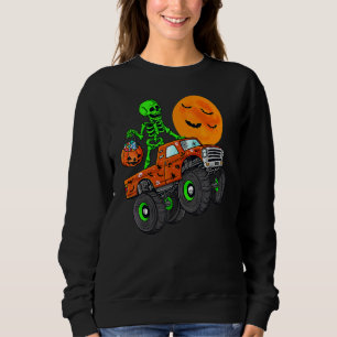 Halloween-Skelett fährt auf Monstertruck Kleinkind Sweatshirt