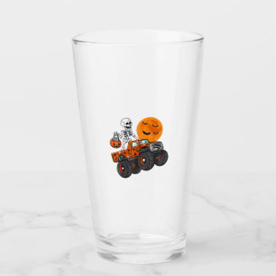 Halloween-Skelett fährt Monstertruck Glas