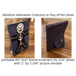Halloween-Skelett-Fotorahmen-Ornament zum Ausdruck Poster