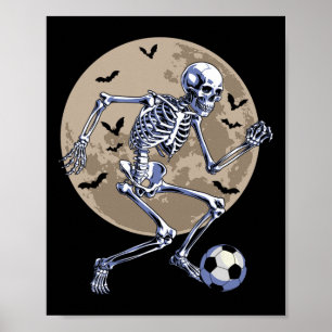 Halloween-Skelett-Fußball-Spooky-Jungen-Kostüm Poster