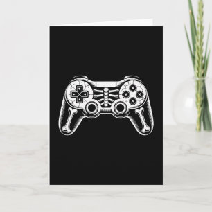Halloween-Skelett-Gamer-lustiges-Video-Gaming-Geek Karte