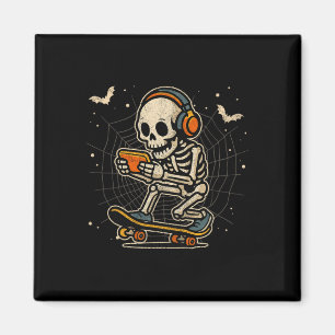Halloween-Skelett-Gamer-Video-Gaming-Spaß-Skelett Magnet