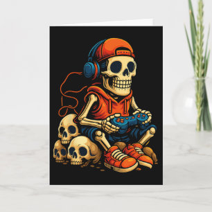 Halloween-Skelett-Gamer-Videospiel-Geist Hallow Karte