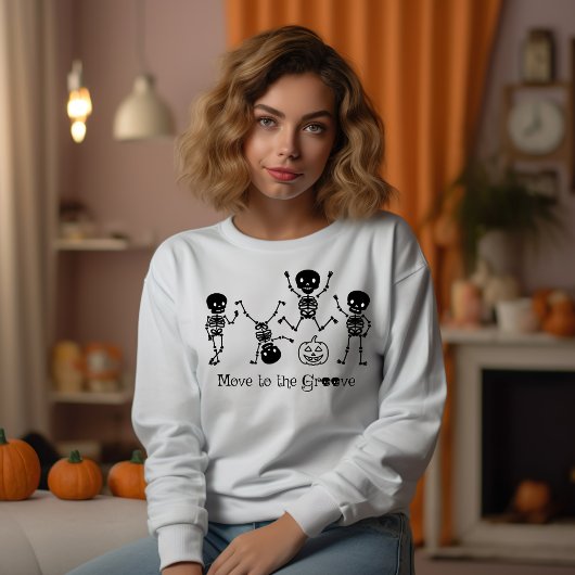 Halloween-Skelett geht zum Groove Funn Sweatshirt