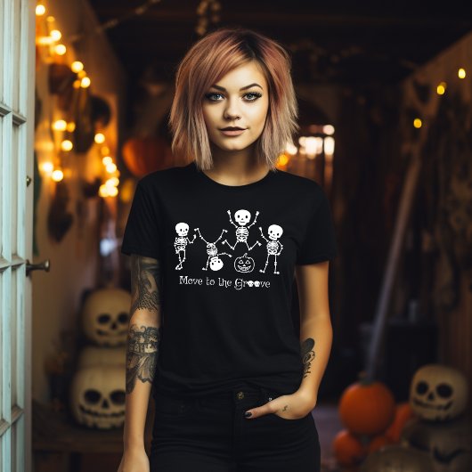 Halloween-Skelett geht zum Groove Funn T-Shirt